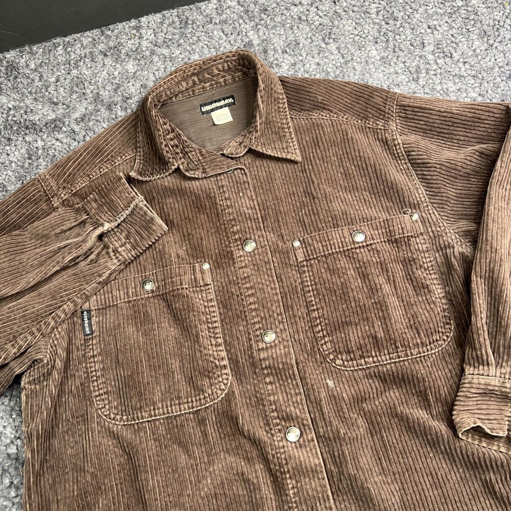 Union Bay Mens M Brow Corduroy Shirt Jacket Shacket Layer Outdoor Hiking Camping